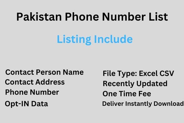 Pakistan Phone Number List