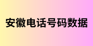 安徽电话号码数据